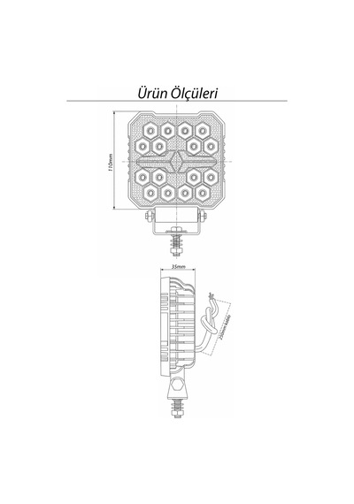 Off-road Kare Led Çalışma Lambası 2 Adet 20w -selamlamalı Gündüz Led Flash Mod & Delici Işık