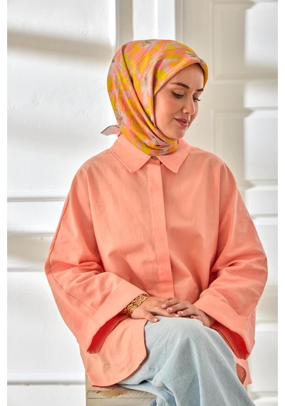 Silk Home Velora Eşarp 161001-31 Pudra Vizon, Sarı, Somon, Turuncu, Gri