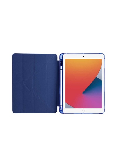Apple Ipad 9.7" 2018 Kılıf Kalem Bölmeli Tri Folding Smart Katlanabilir Standlı 360 Tam Koruma Kapaklı Kılıf