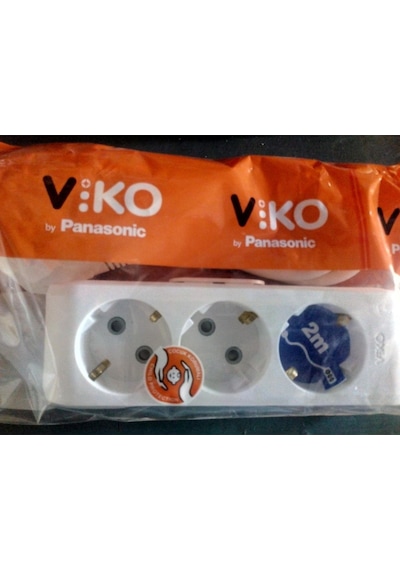 Viko 2 Metre Topraklı 3lü Priz 3lü Priz 2 Metre