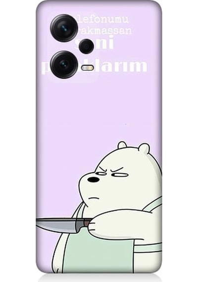 Xiaomi Redmi Note 12 Pro Plus Uyumlu Telefonumu Bırak Panda Desenli Silikon Kılıf