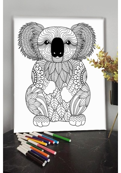 Koala 2 40x30cm Çocuklar Için Özel Boyanabilir Tablo Mandala Tablo Kalem Hediyesi Yoktur.