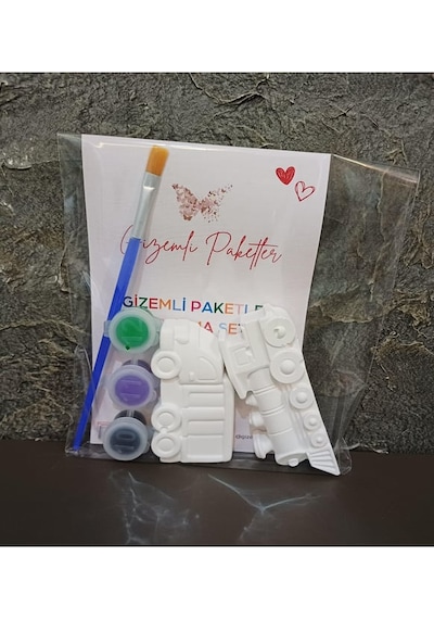 Tren Ve Kamyon Temalı Taş Tozu Boyama Seti