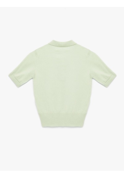 Koton Düğmeli Kısa Kollu Polo Yaka Triko Kazak Mınt 6sak90042ht Mint
