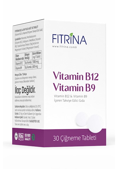 Fıtrina Vitamin B12 & B9 Folik Asit 30 Tablet