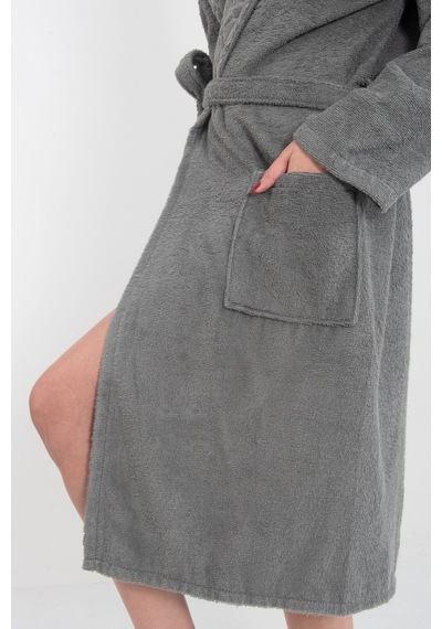 Güvenal Anatolia Soft Unisex Bornoz Bornoz Erkek Bornoz Kadın Bornoz Hediyelik Sabahlık Çeyiz 4 Antrasit
