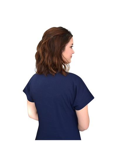 Unisex Lacivert Likralı Cerrahi Üst Üniforma Doktor Hemşire Scrubs Forma Lacivert Lacivert