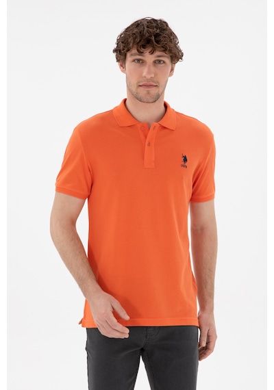U.S. Polo Assn. Erkek Slim Fit Polo Yaka Nar Çiçeği Basic Tişört 50298041-VR039