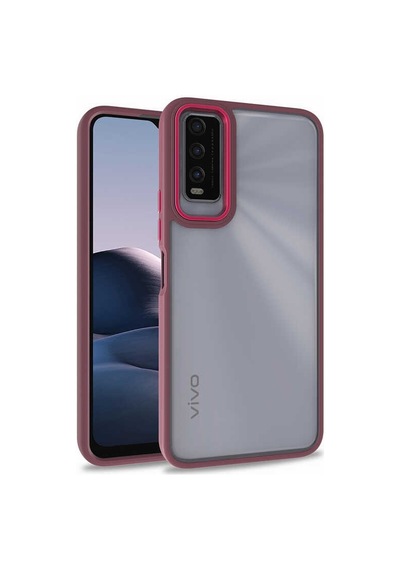 Vivo Y11S Kapak Metal Kamera Korumalı Arkası Şeffaf Silikon Kılıf - Yeşil