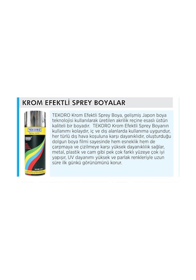 Tekoro Parlak Krom Sprey Boya 400  ML
