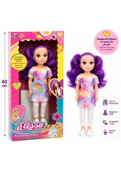 Elissa 40 Cm Moda Bebek Renk Değiştiren Elbise Ve Uzun Saçlı Oyuncak Bebek 001