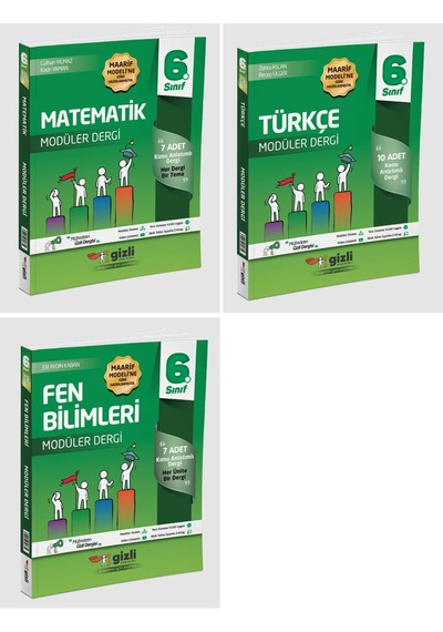 Gizli 2026 6. Sınıf Matematik + Türkçe Fen Müfredatın Gizli Dergisi Seti 3 Kitap Güncel Müfredat