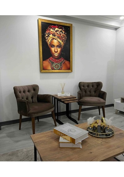 Azra Mobilya Çay Seti Koltuk Berjer Set - Cafe - Balkon - Bahçe - Ofis Mobilyası Kahverengi
