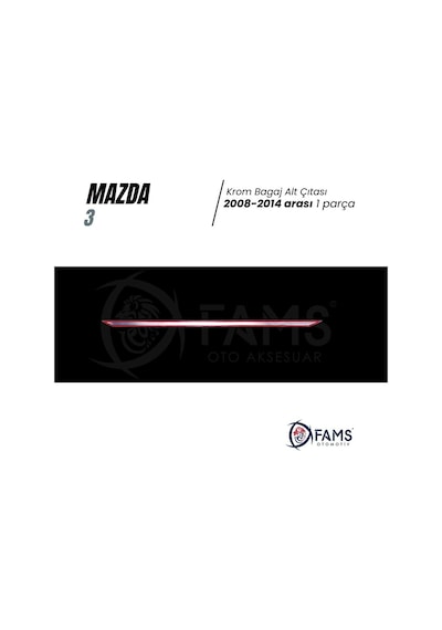 Mazda 3 Sedan Krom Bagaj Alt Çıta 2008-2014 Arası P.Çelik