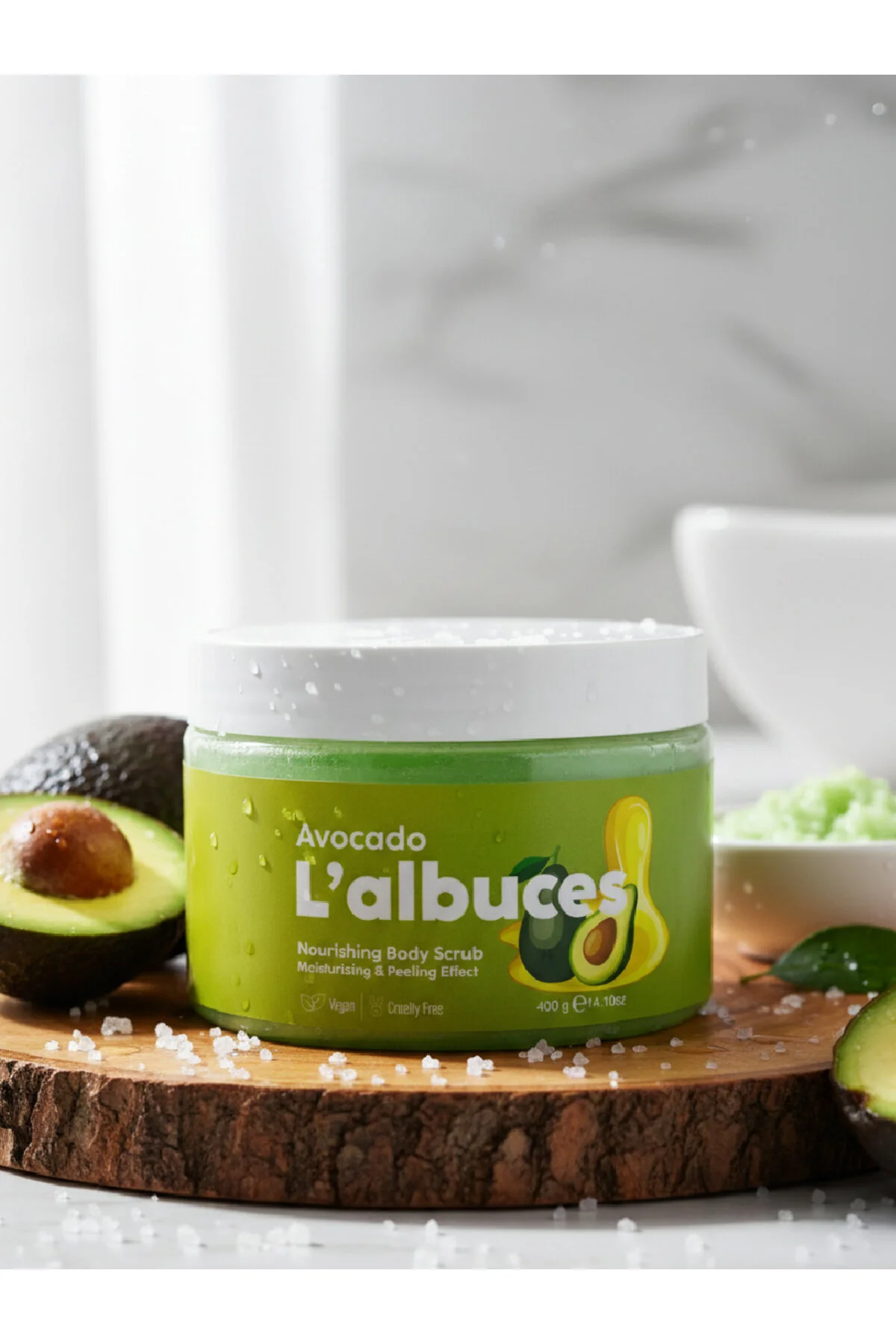 Avocado Body Scrub 400gr Vegan, Temiz İçerikli, Avokado Kokulu Pürüzsüz Cilt Bakımı