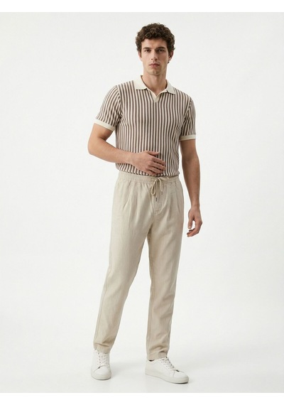 Regular Fit Erkek Pantolon Ekru