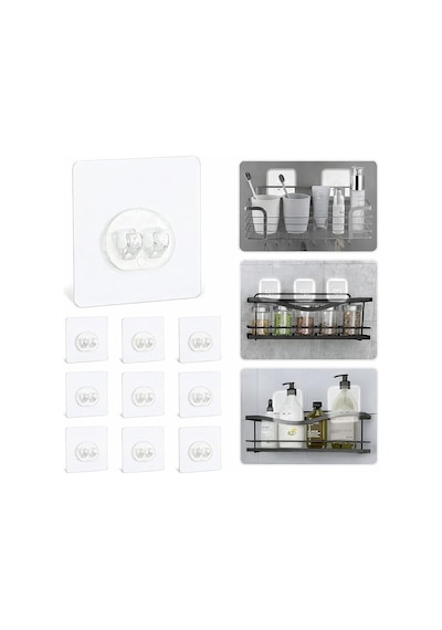 Tr Kendinden Yapışkanlı Askı 10'lu Set Güçlü Vakum Duvar Askısı, Su Geçirmez Banyo &amp Amp Mutfak Askıl Diğer
