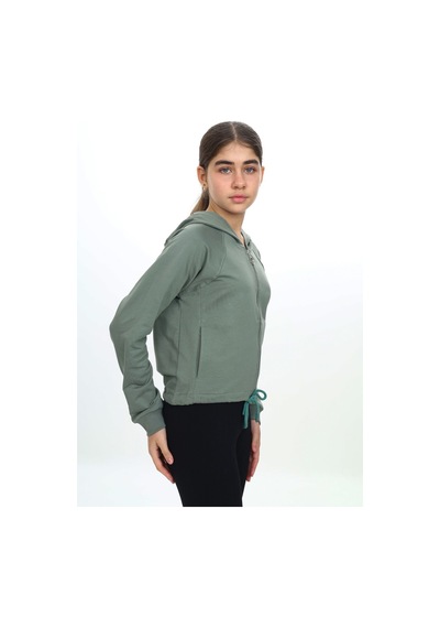Toontoy Kız Çocuk Kapüşonlu Fermuarlı Reglan Kol Örme Hırka - Beli Ayarlanabilir Kordonlu & 2 İplik Yeşil Toontoy Kız Çocuk Kapüşonlu Fermuarlı Reglan Kol Örme Hırka - Beli Ayarlanabilir Kordonlu & 2 İplik Yeşil
