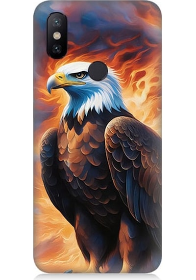 Xiaomi Redmi Note 5 Pro Uyumlu Siyah Beyaz Kartal Desenli Silikon Kılıf