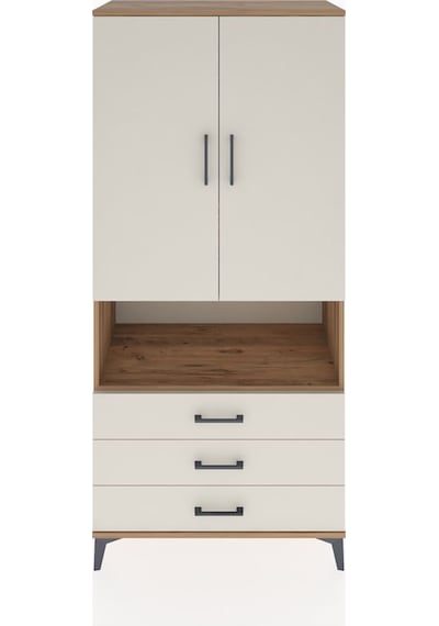 Hyperion Dolap 4 Raflı 3 Çekmeceli 2 Kapaklı 88x44x195 Çam-aytaşı Atlas Çam