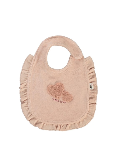 Civil Baby Kalp Jakarlı Mama Önlüğü - Pudra Standart Pudra