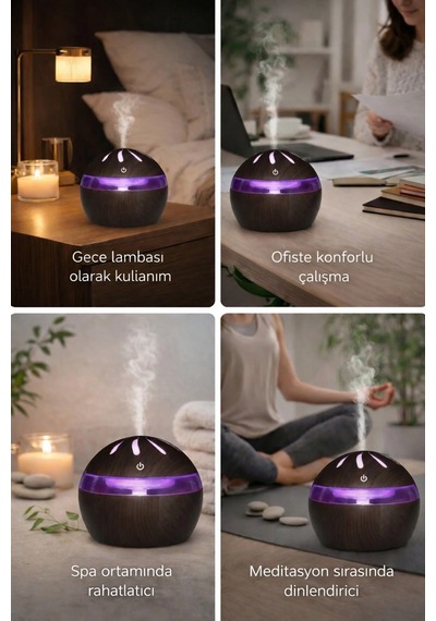 Exenar - Koyu Kahverengi - Ahşap Tasarımlı Aroma Koku Difüzörü Mini Hava Nemlendirici Buhar Makinesi 300ml Led Işık Buhurdanlık Dekoratif k Koyu Kahverengi Exenar - Koyu Kahverengi - Ahşap Tasarımlı Aroma Koku Difüzörü Mini Hava Nemlendirici Buhar Makinesi 300ml Led Işık Buhurdanlık Dekoratif k Koyu Kahverengi