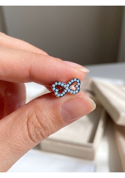 925 Ayar Gümüş Opal Sonsuz Aşk Tasarım Kadın Küpe P456