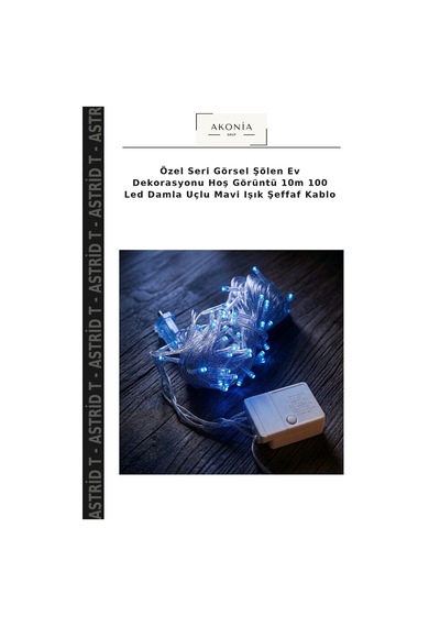 Özel Seri Görsel Şölen Ev Dekorasyonu Hoş Görüntü 10m 100 Led Damla Uçlu Mavi Işık Şeffaf Kablo Çok Renkli