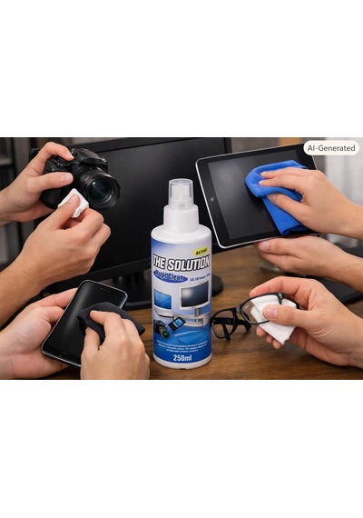 Ekran Temizleme Temizleyici, Lcd, Led, Cep, Gözlük, Doğal Temizleme, Temizlik Seti 250 Ml Temizleyici Seti, 30x30 Mikrofiber Bez