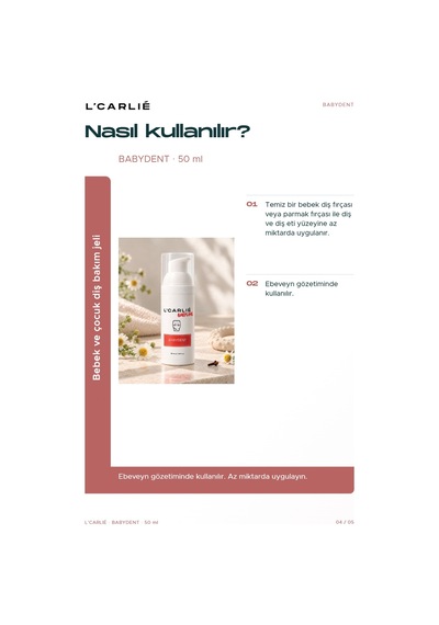 L'carlıe Babydent Bebek Ve Çocuk Diş Bakım Jeli 50 Ml