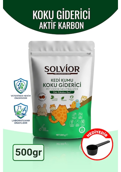 Solvior Kedi Kumu Koku Giderici Aktif Karbon 500 Gr