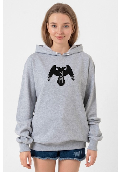 Thor's Ravens Huginn And Muninn Grimelanj Kadın 3ip Kapşonlu Sweatshirt 001
