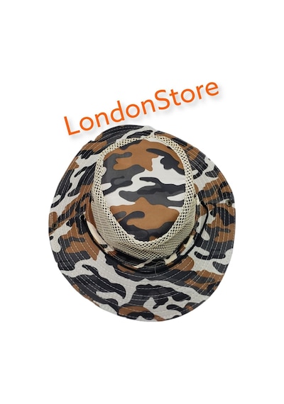 Londonstore Unisex Fileli Kamufılaj Desen Kovboy Şapka Kahverengi