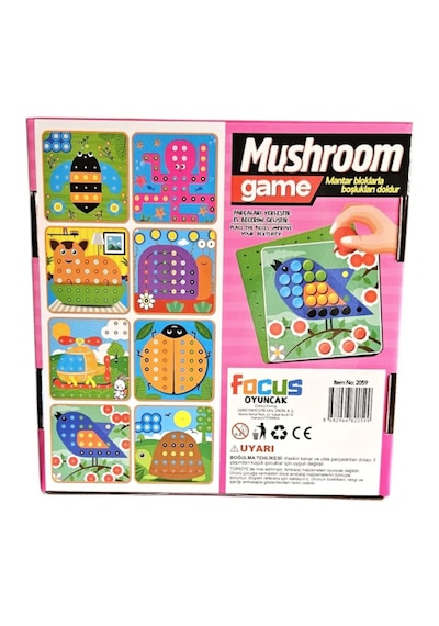 Mushroom - Renkli Mantar Parçaları Yerleştirme Kutu Oyunu