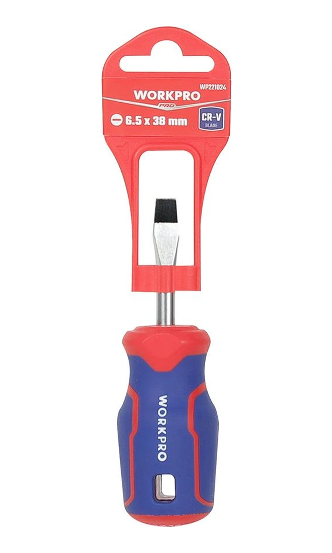 Workpro Wp221024 6.5x38mm Cr-v Manyetik Profesyonel Düz Topaç Tornavida