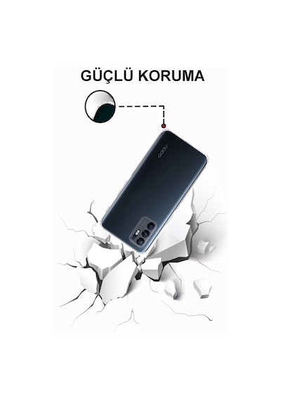 Oppo Reno 6 4G Kılıf Kamera Korumalı Tıpalı Şeffaf Silikon Kapak