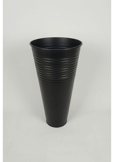 Uzun Metal Saksı & Vazo - 40 Cm Ofis Ve Ev İçin Modern Çok Amaçlı Saksılık 21x11/40 Cm Siyah