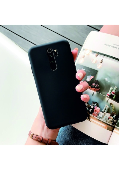 Xiaomi Redmi Note 8 Pro Kılıf Kamera Korumalı Silikon Rubber Arka Kapak Siyah