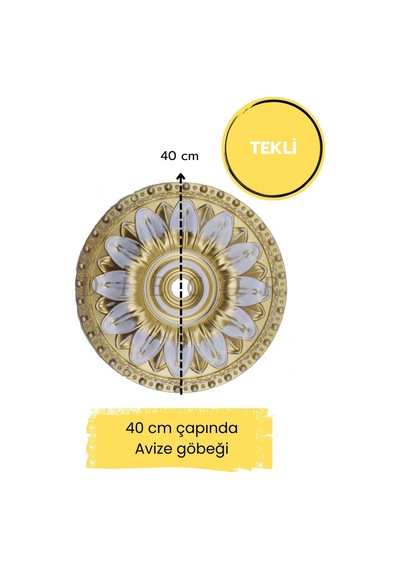 Diecor Dekoratif Polimer 40 Cm Avize Göbeği Patina 40 X 40 Model:xa70