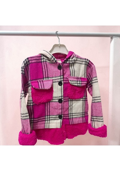 Flovmix Kapüşonlu Cepli Hırka Pembe