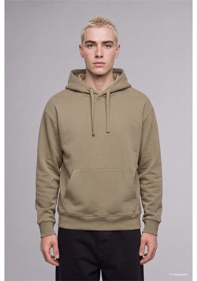 Defacto Regular Fit Kapüşonlu İçi Yumuşak Tüylü Kanguru Cepli Basic Sweatshirt X8283az26aukh404 Haki-kh404