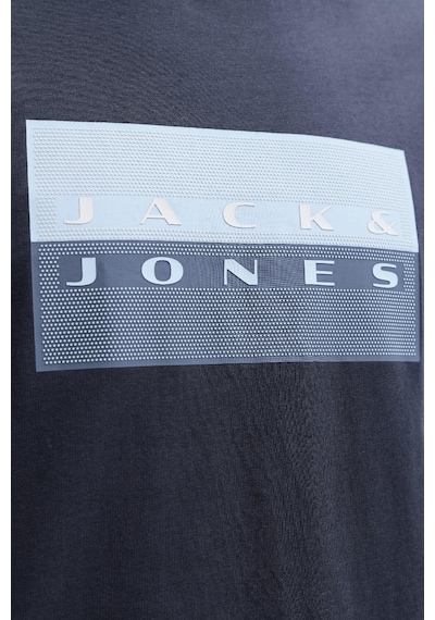 Jack & Jones Jcofusıon Dots Print Erkek Tişört Bisiklet Yaka Kısa Kollu Lacivert