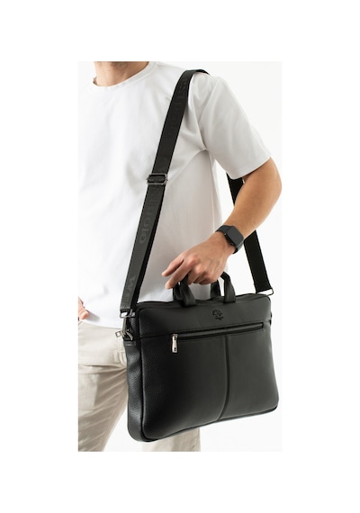 West Polo Westpolo Vegan Deri Unisex Laptop, Evrak Çantası - Siyah