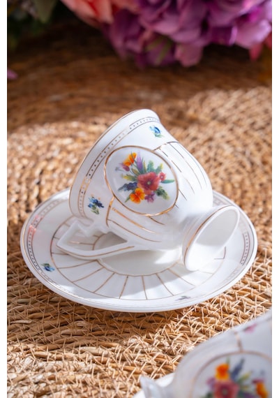 Acar Shırley 6 Kişilik Porselen Kahve Fincanı Takımı - 90 Ml renkli