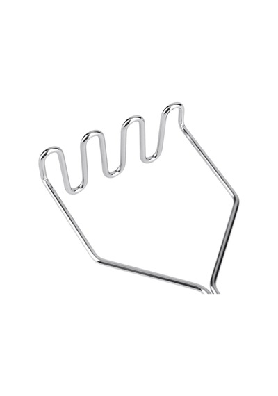 İnox Paslanmaz Metal Patates Ezici Püre Yapıcı 27 Cm Ahşap - Şeffaf