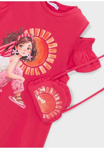 Mayoral Kız Çocuk Penye Elbise Ve Çanta Pembe Pembe
