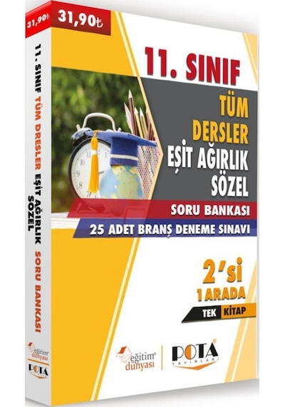11. Sınıf Tüm Dersler Eşit Ağırlık Sözel Soru Bankası + 5 Deneme 2 Si 1 Arada