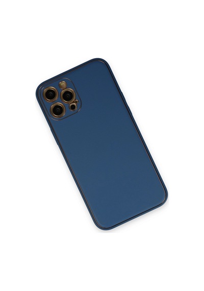 Apple  Uyumlu  iPhone 12 Pro Max Kılıf Coco Deri Silikon Kapak Açık Mavi
