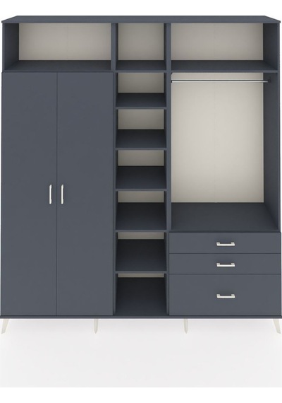 Hyperion Dolap 9 Raflı 3 Çekmeceli 2 Askılı 220x44x243 Antrasit-antrasit/antrasit Antrasıt/antrasıt Hyperion Dolap 9 Raflı 3 Çekmeceli 2 Askılı 220x44x243 Antrasit-antrasit/antrasit Antrasıt/antrasıt