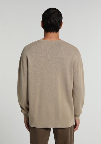 Colin's Colins Relaxed Fit Yuvarlak Yaka Düz Erkek Bej Kazak Cl1082155 Q1.v2 Beı